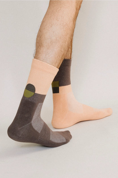 Men's Color Block Crew Socks