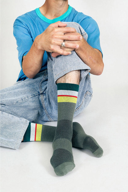 Men's Color Contrast Crew Socks