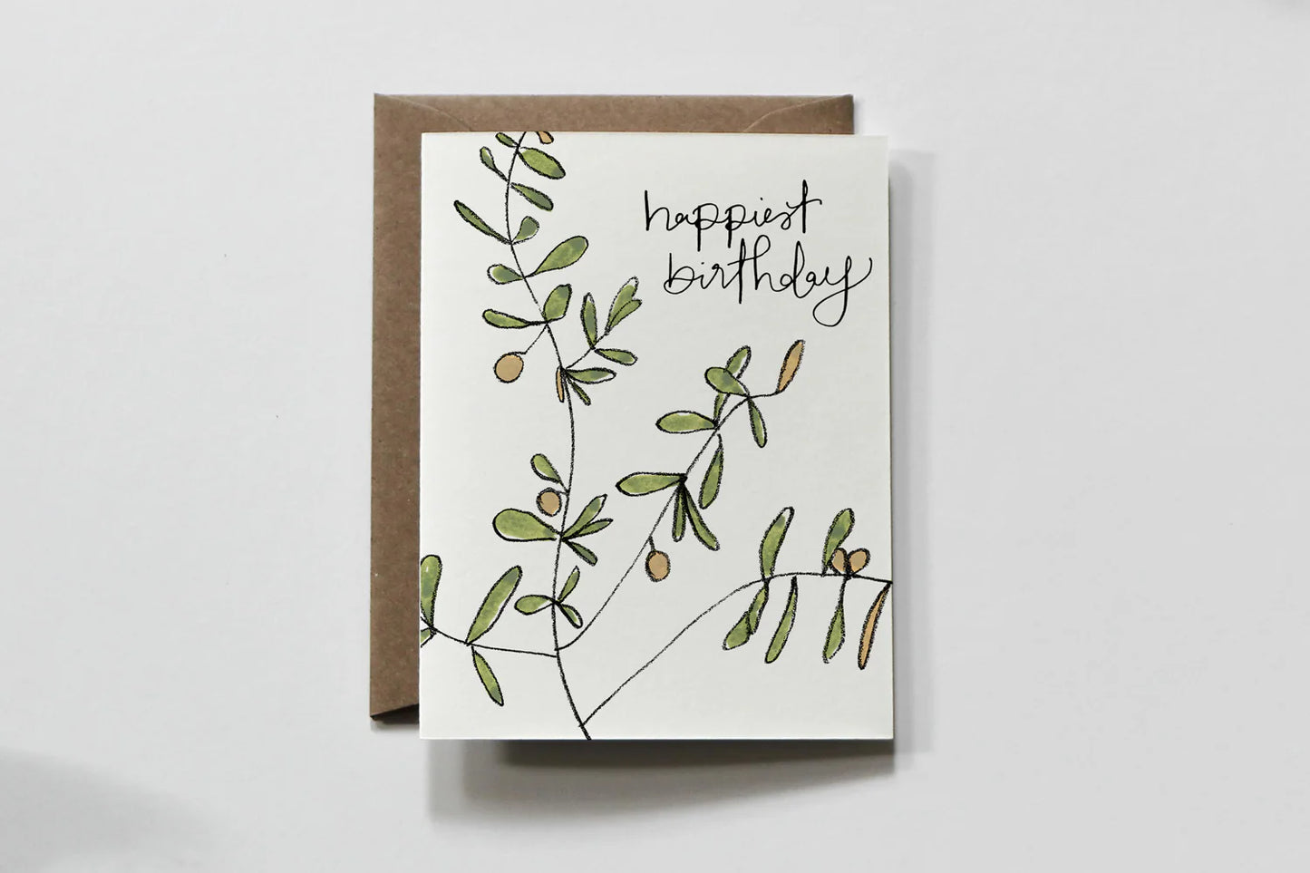 Birthday Green Leaves Greeting Card