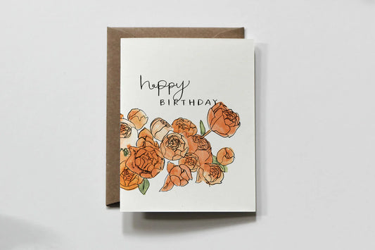 Birthday Peonies Greeting Card