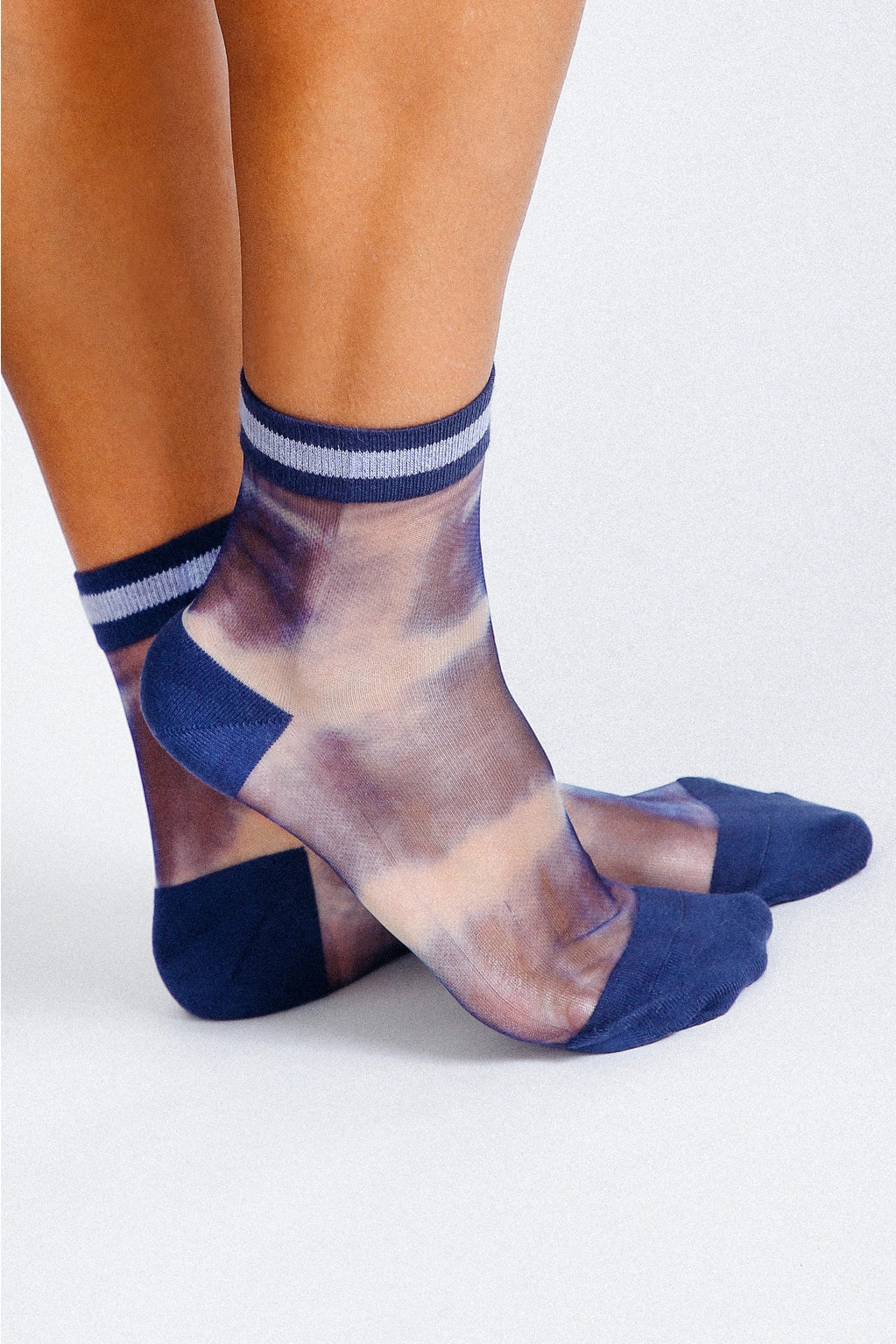 Sheer Shibori Tie Dye Ankle Socks