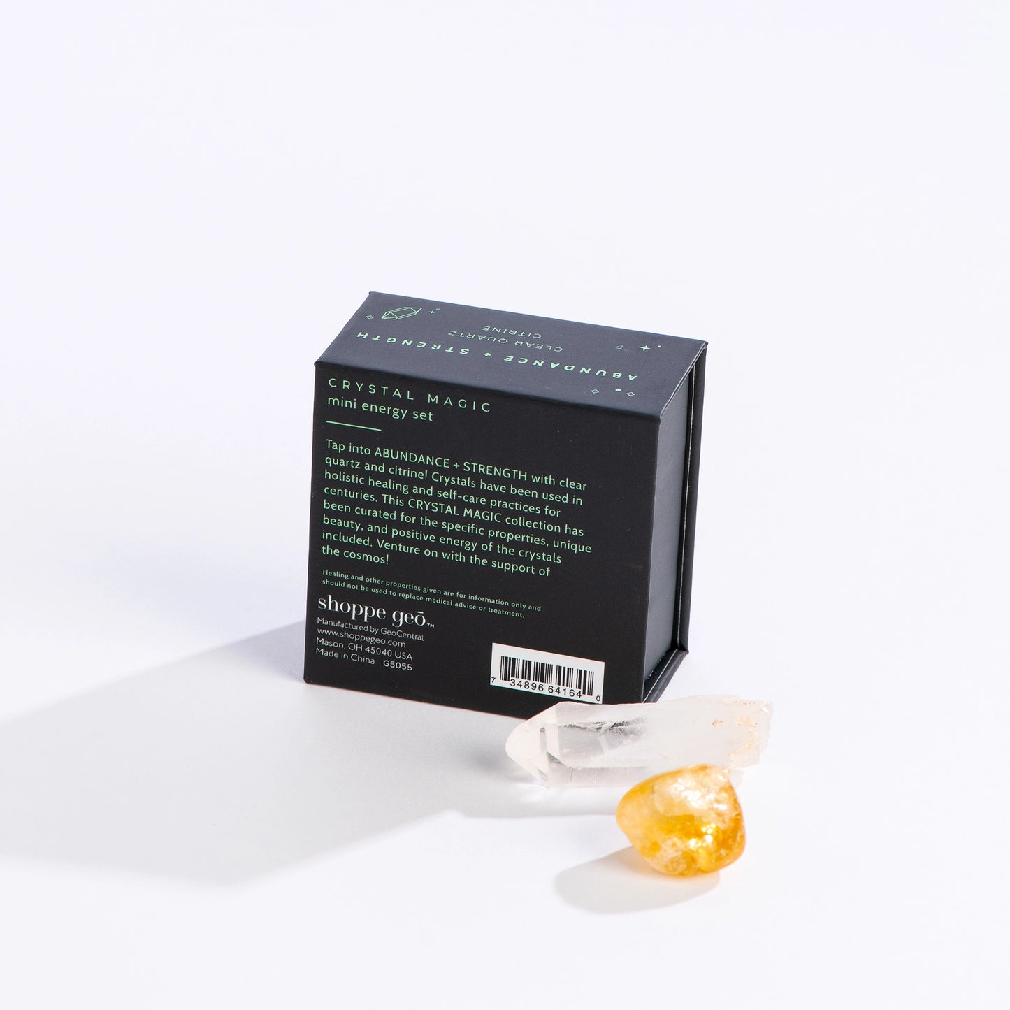 Abundance + Strength Mini Quartz and Citrine Crystal Set