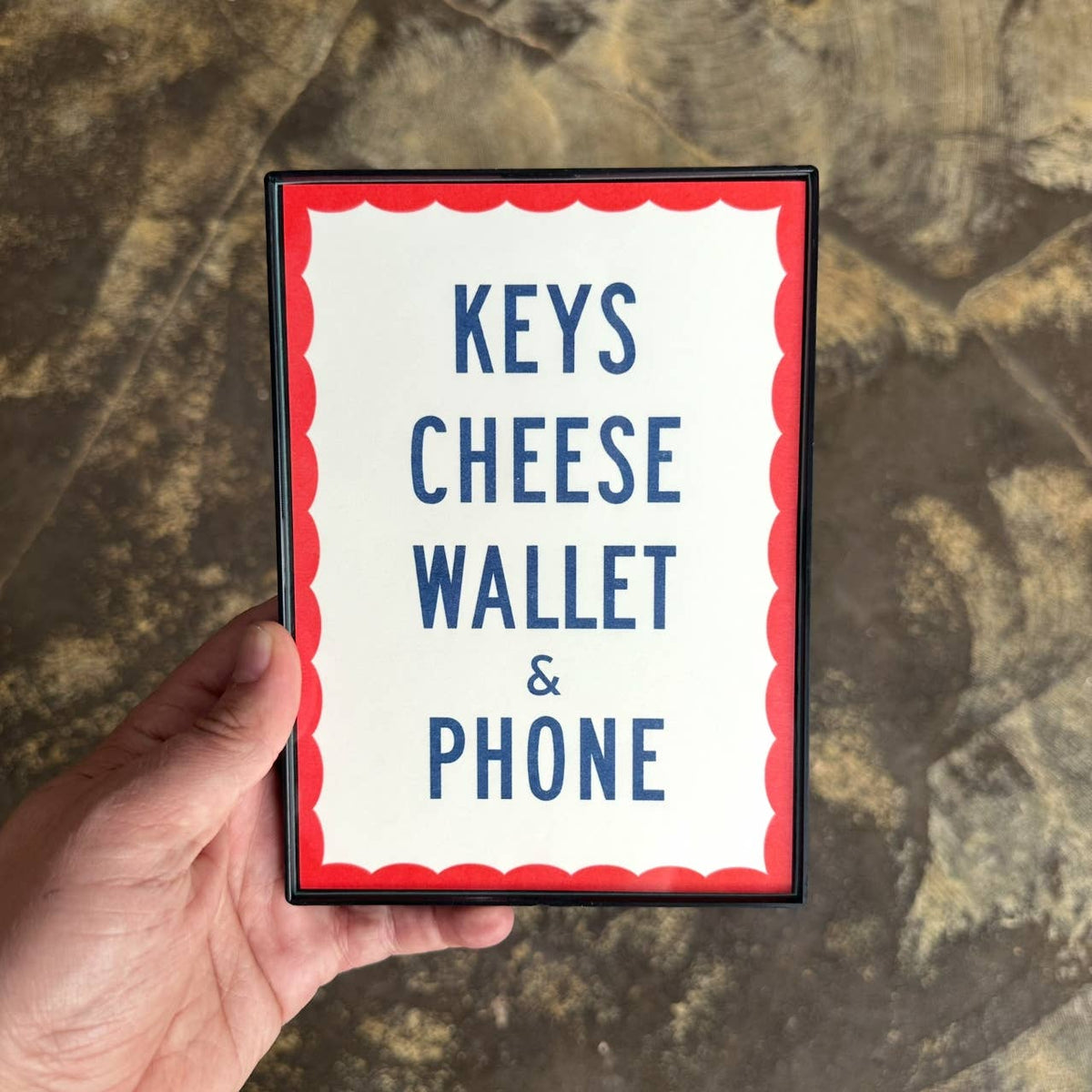 Keys, Cheese, Wallet & Phone Rizzo Print
