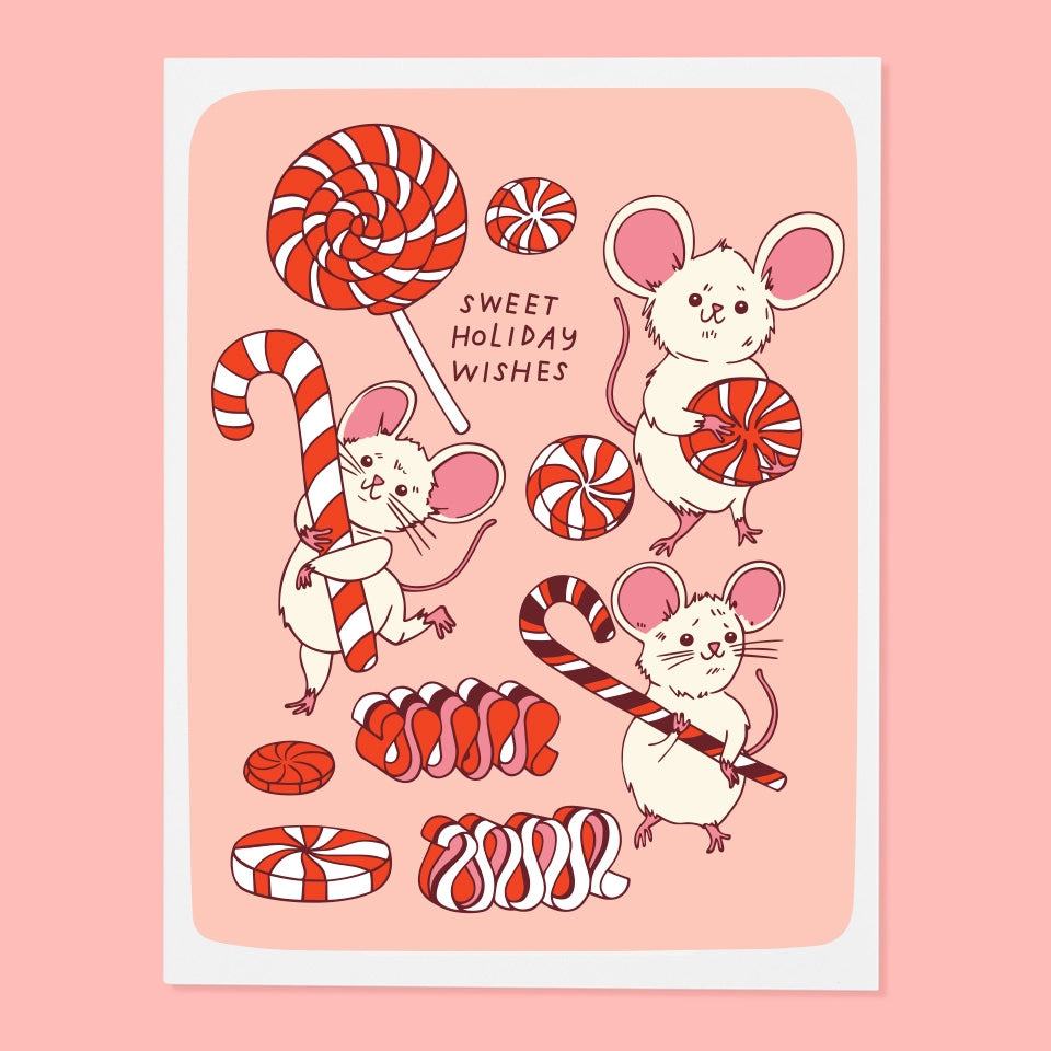 Candy Mice Holiday Greeting Card