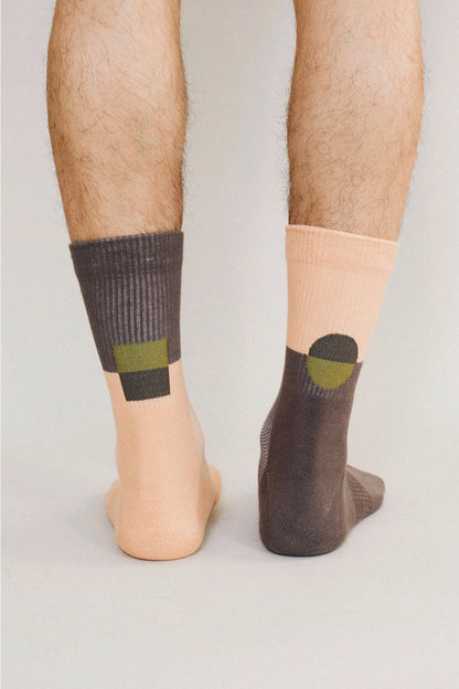 Men's Color Block Crew Socks