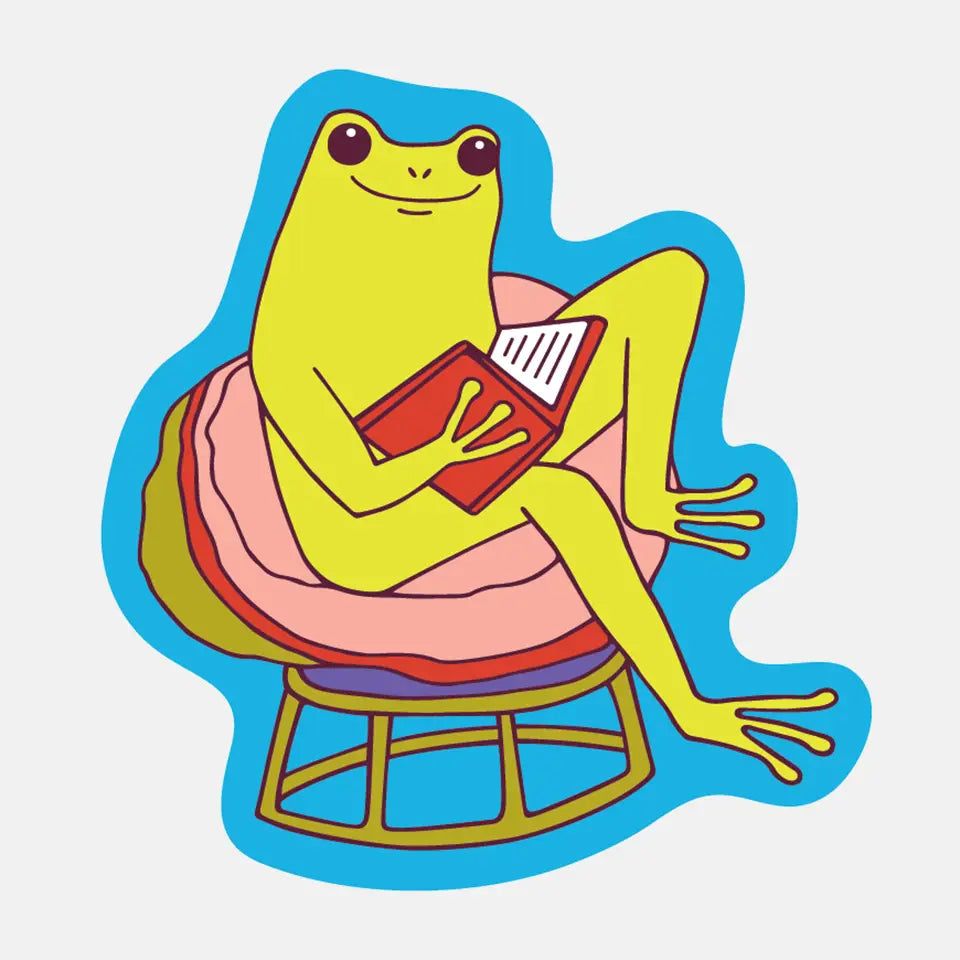 Bookish Frog Sticker