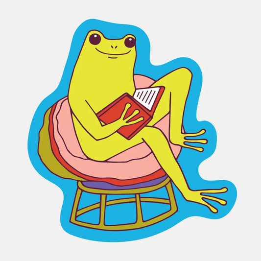 Bookish Frog Sticker