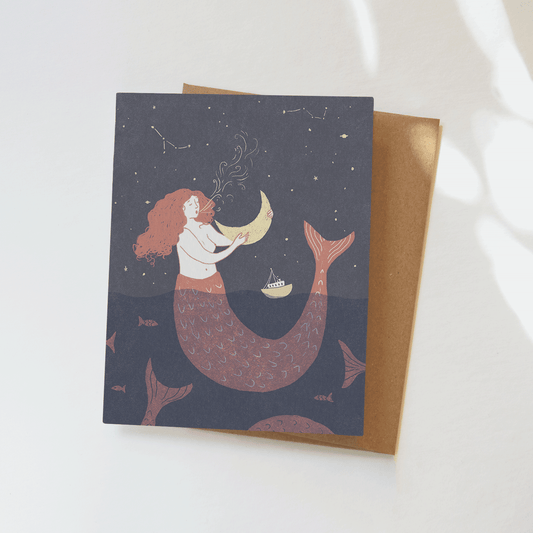 Mermaid Moon Greeting Card