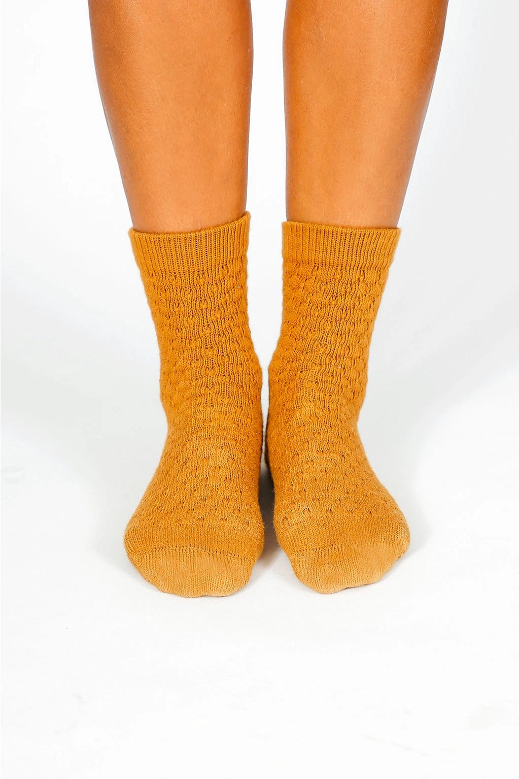 Rust Knit Ankle Socks