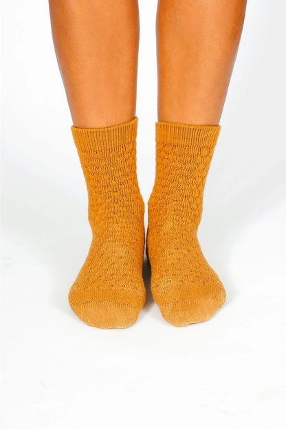 Rust Knit Ankle Socks