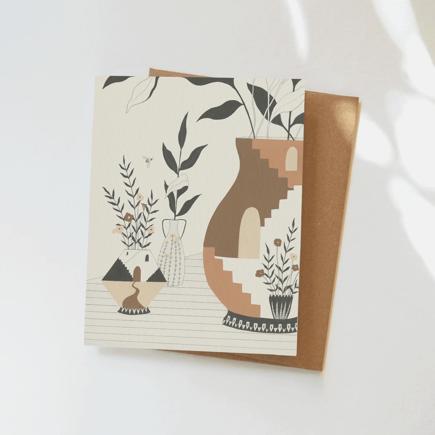 Neutral Vases Greeting Card