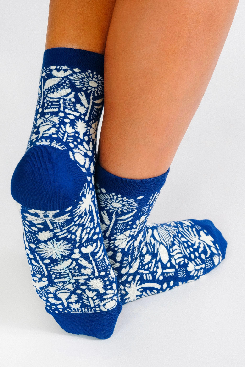 Blue Flowers Ankle Socks by Mür by Ayca