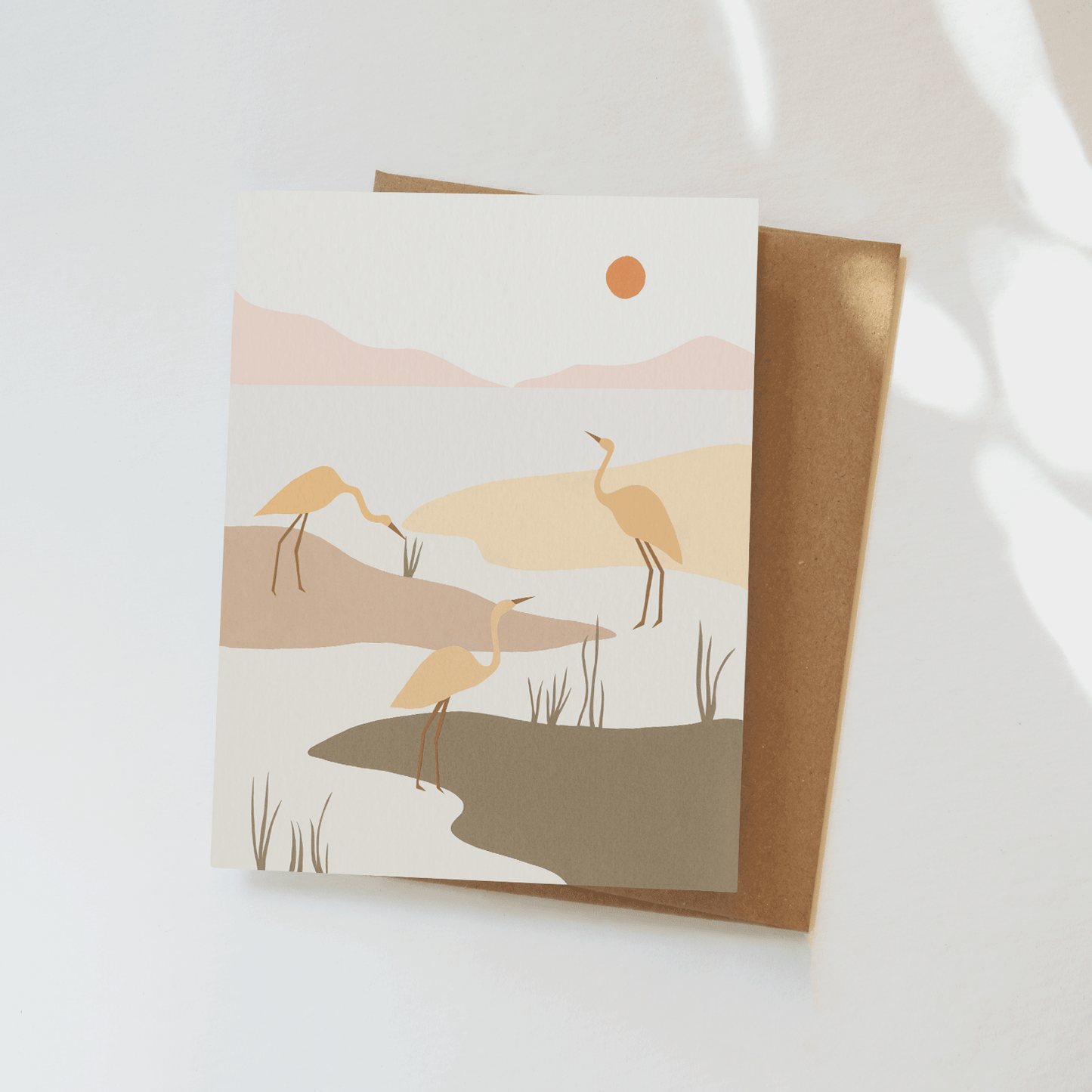 Cranes River Greeting Card