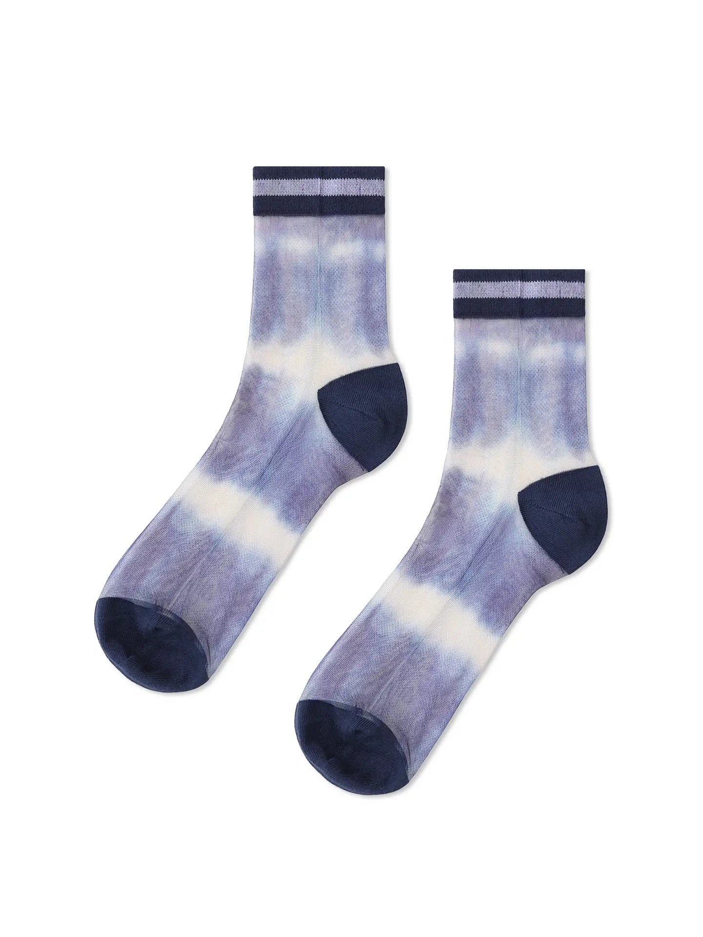 Sheer Shibori Tie Dye Ankle Socks