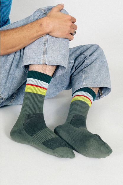 Men's Color Contrast Crew Socks