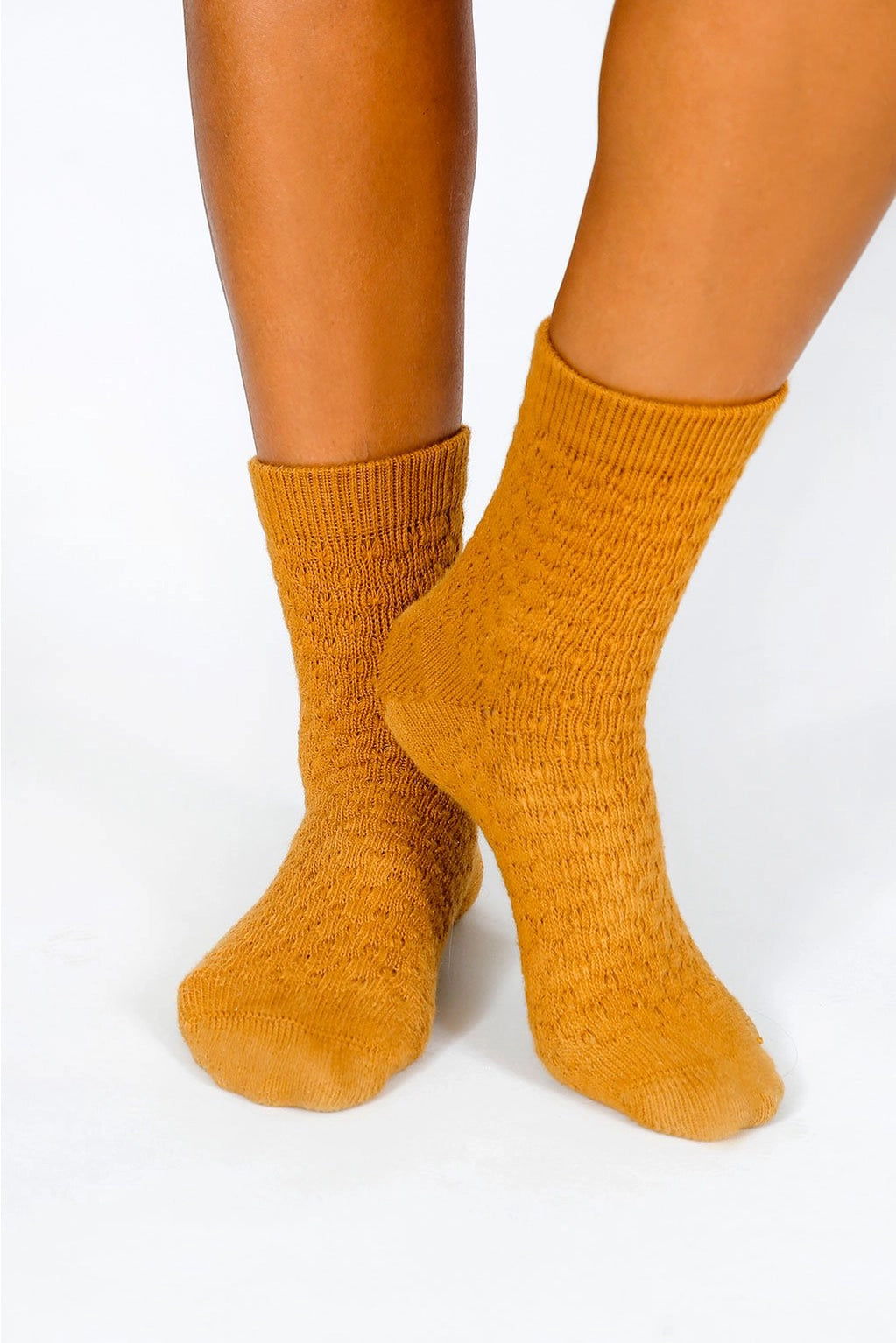 Rust Knit Ankle Socks