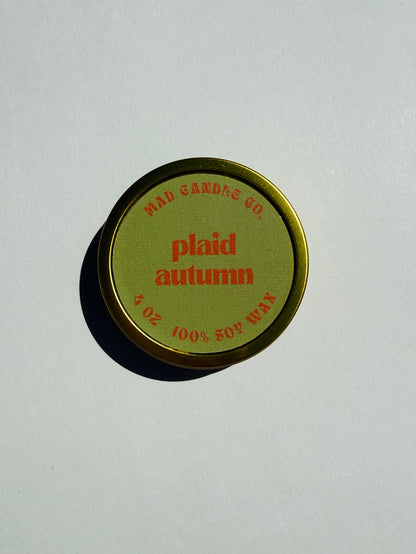 Plaid Autumn Soy Candle