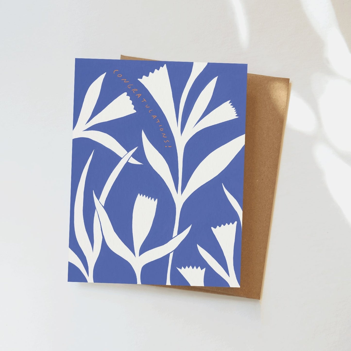 Blue Congratulations Flowers Greeting Card