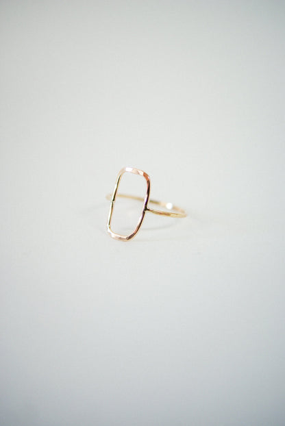 Rectangle Ring, Solid 14K Gold