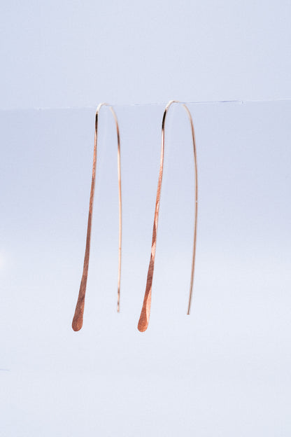 Long Arch Earrings in Solid Gold or Rose Gold