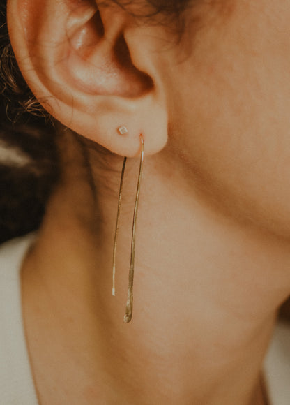 Long Arch Earrings in Solid Gold or Rose Gold