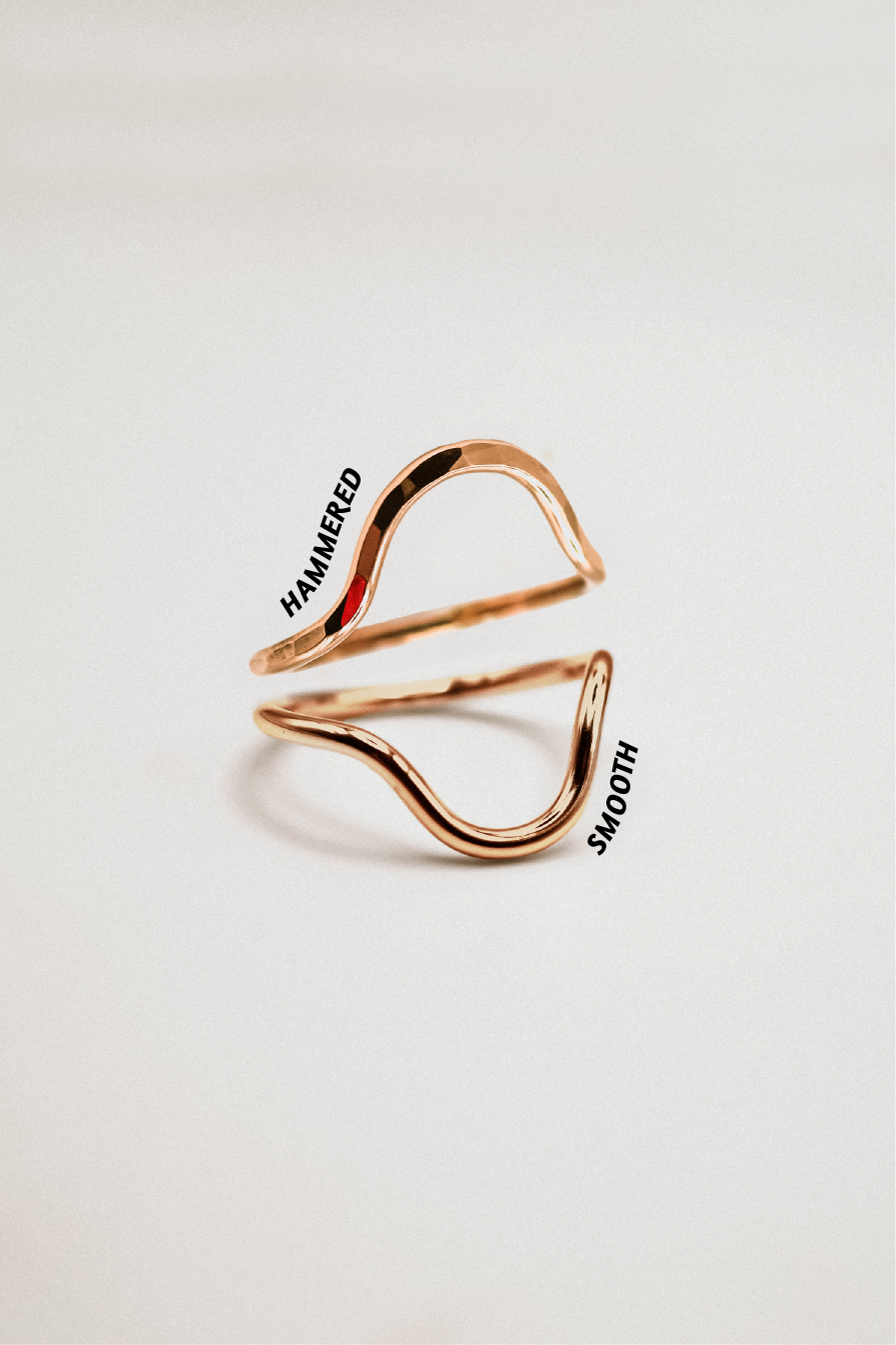 Arc Set of 2 Stacking Rings in Gold, Rose Gold or Silver