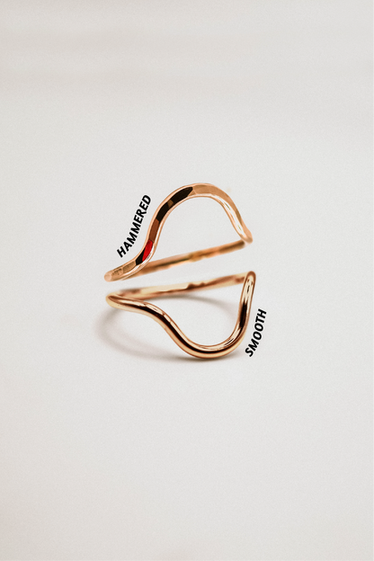 Arc Set of 2 Stacking Rings in Gold, Rose Gold or Silver