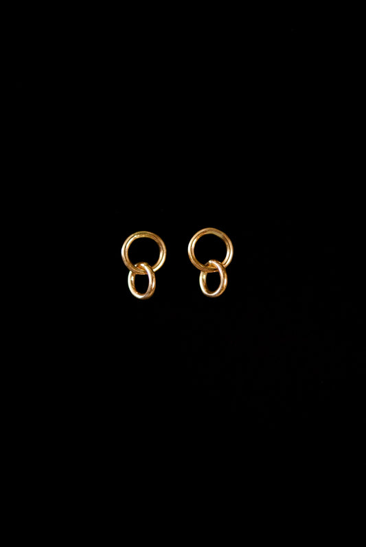 Link Stud Earrings in Solid 14K Gold or Rose Gold