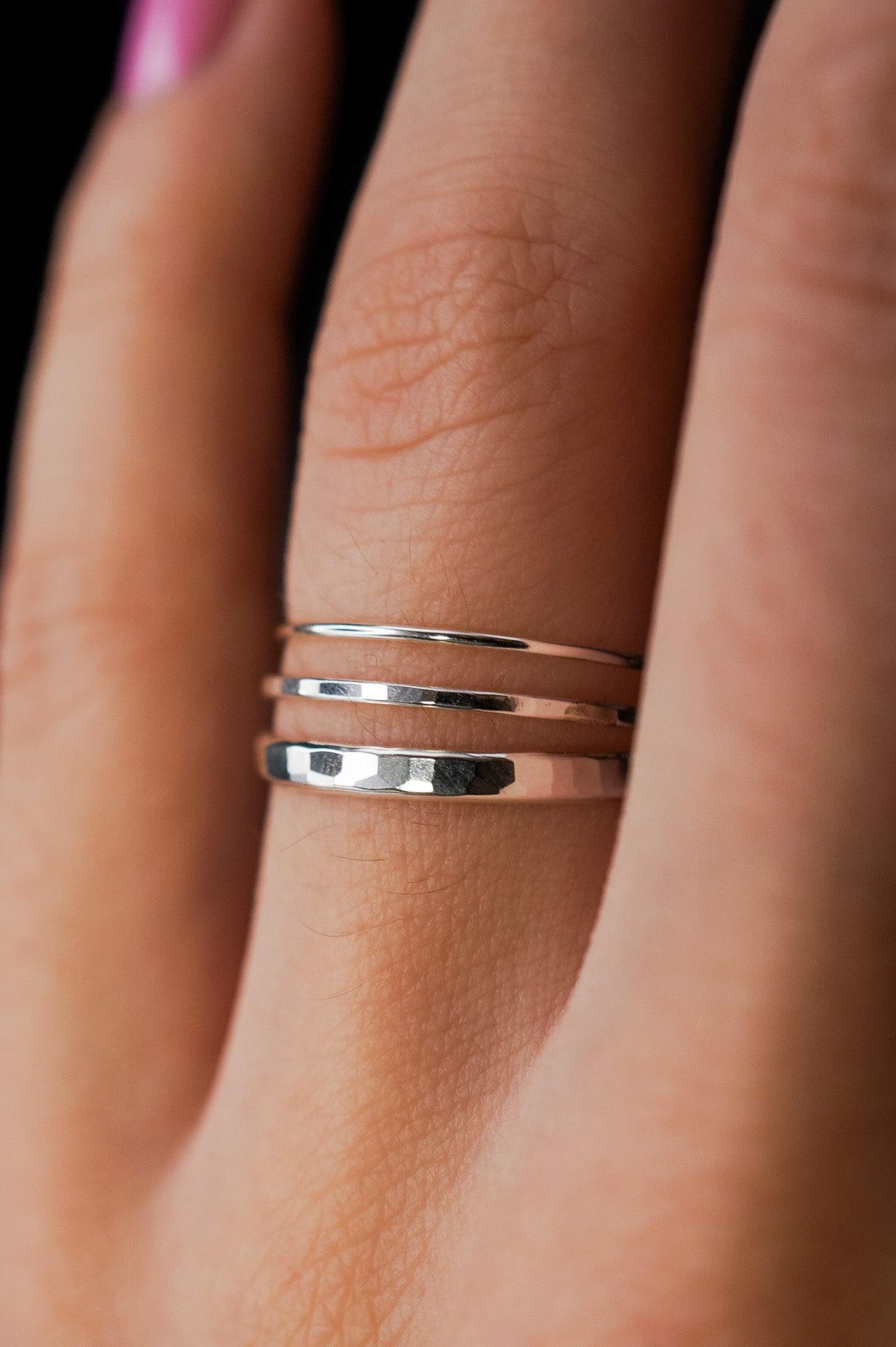 Hammered Sterling Silver Stackable Rings - Organic Skinnies – Lavender  Cottage Jewelry