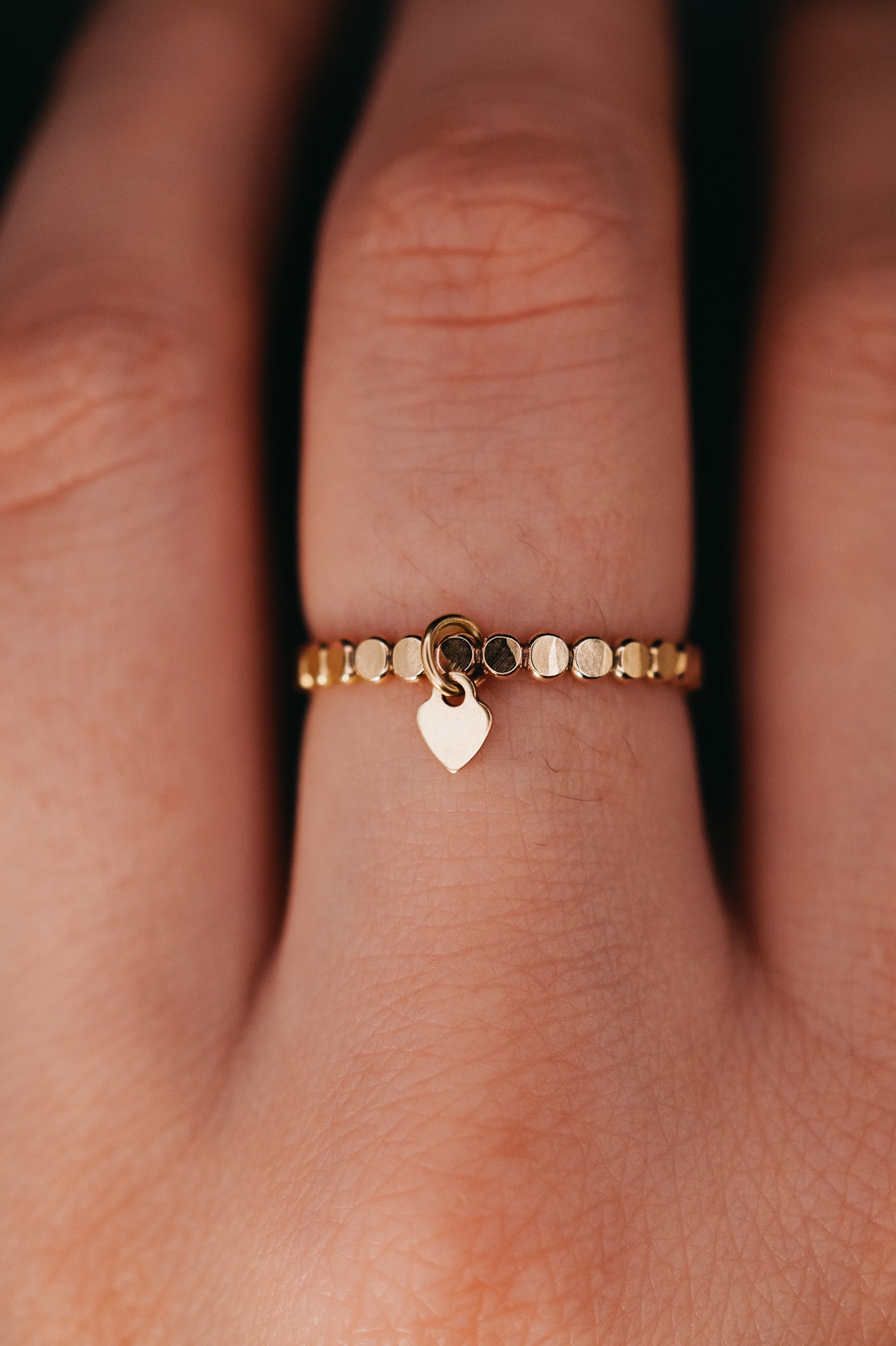 Tiny Heart Ring or Huggie Charm