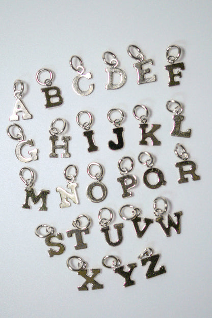 Blocky Monogram Letter Charm