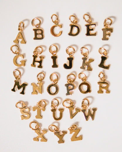 Blocky Monogram Letter Charm, 14K Gold Fill