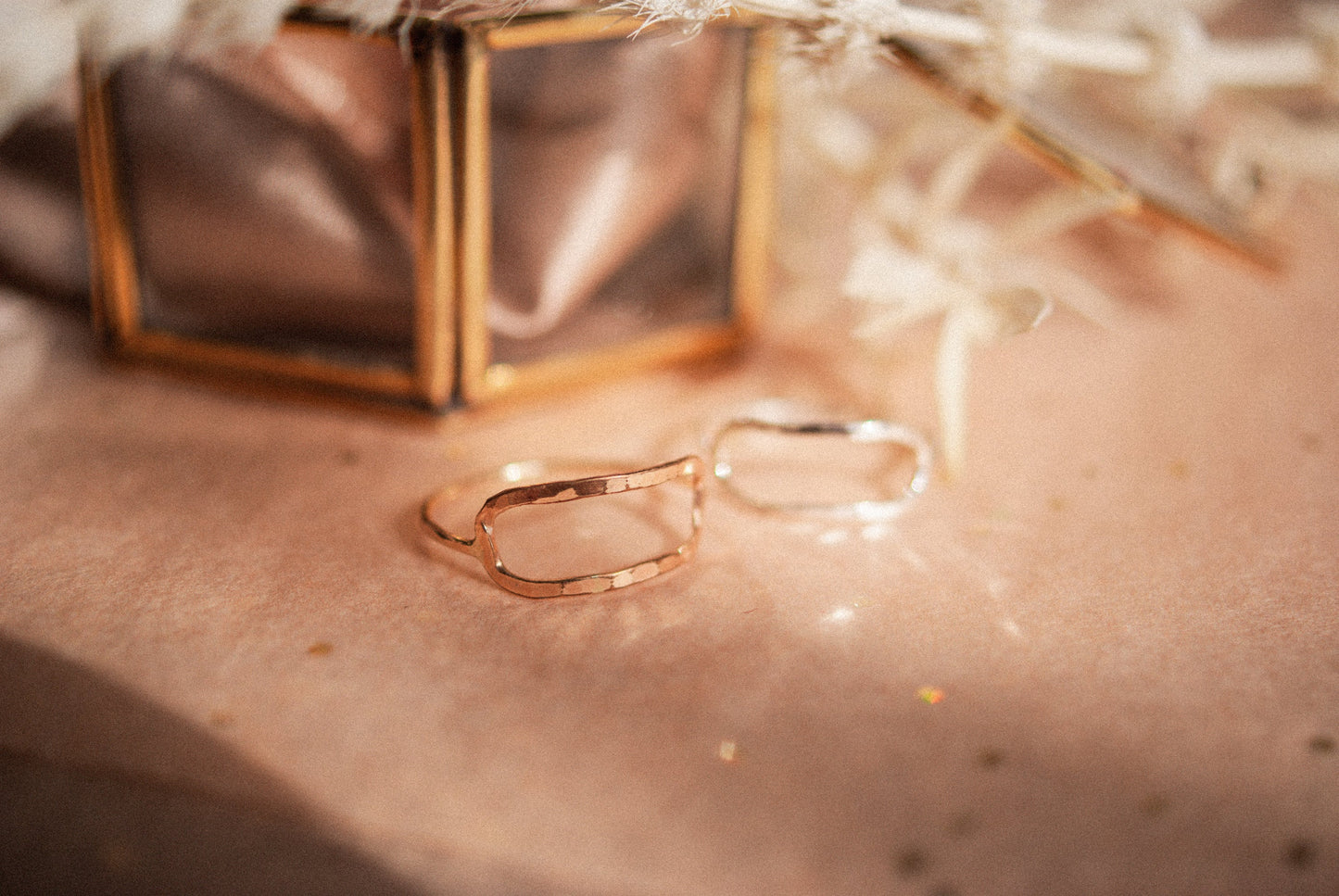 Stadium Ring, Solid 14K Rose Gold