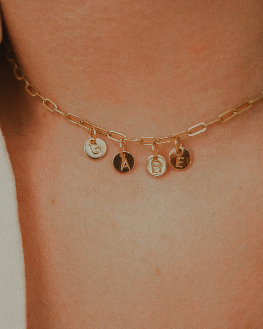 Charm Necklace With Letters