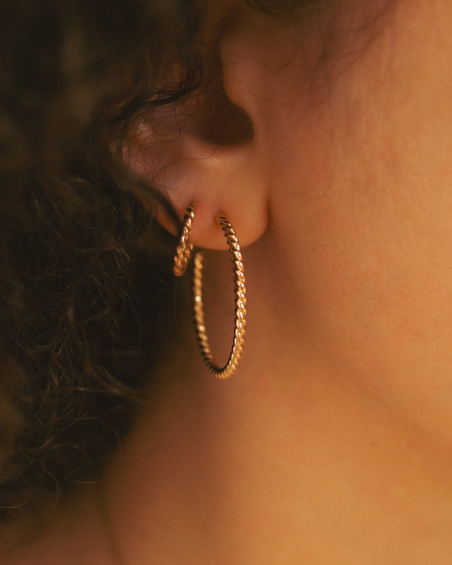 Chunky Twist Hoops in 14K Gold Fill, Rose Gold Fill or Sterling Silver