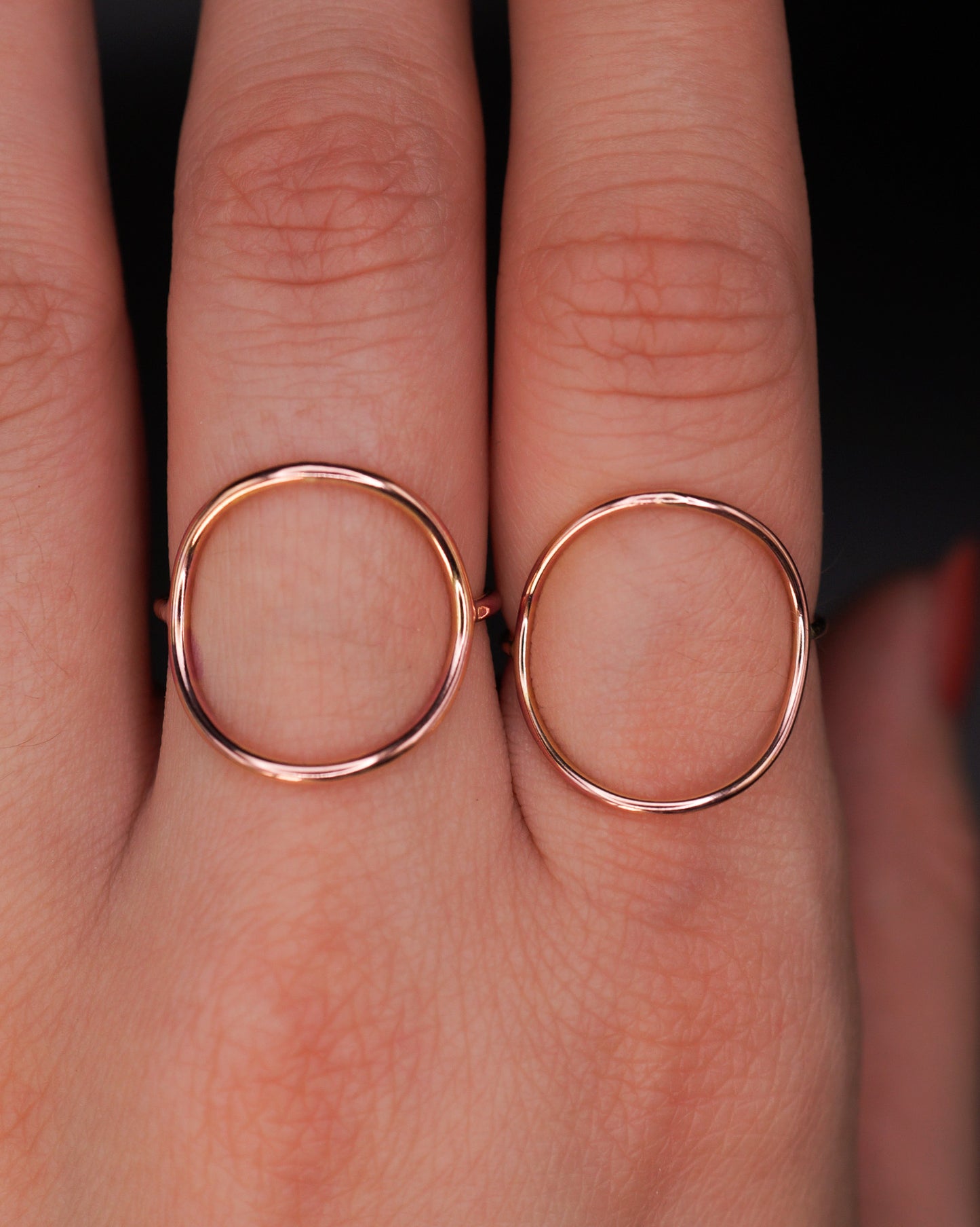 Circle Ring, Solid 14K Rose Gold