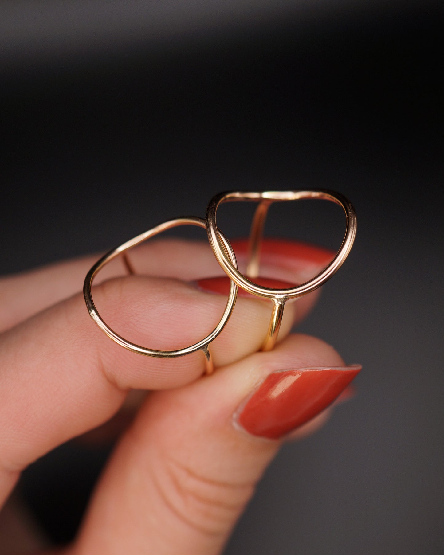 Circle Ring, Solid 14K Rose Gold