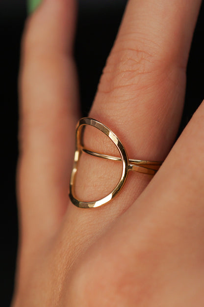 Circle Set of 2 Stacking Rings, Gold Fill, Rose Gold Fill or Sterling Silver