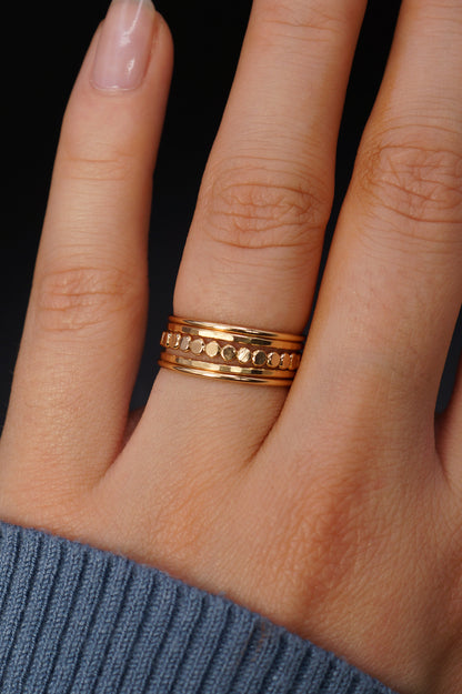 The Classic Mini Bead Set of 5 Stacking Rings, Gold Fill, Rose Gold Fill or Sterling Silver