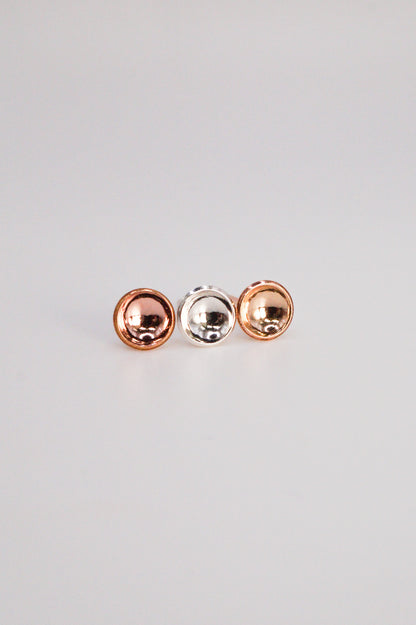 Crater Stud Earrings, Gold Fill, Rose Gold Fill or Sterling Silver