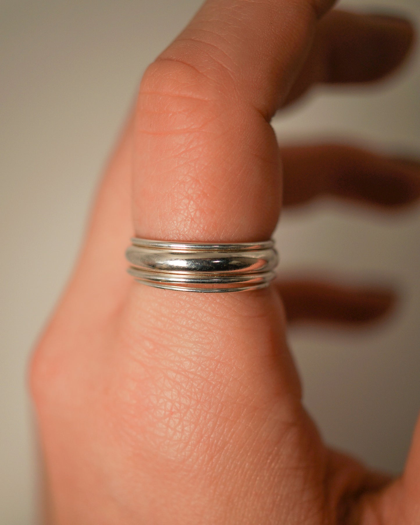 Chunky Mixed Thickness Set of 4 Stacking Rings