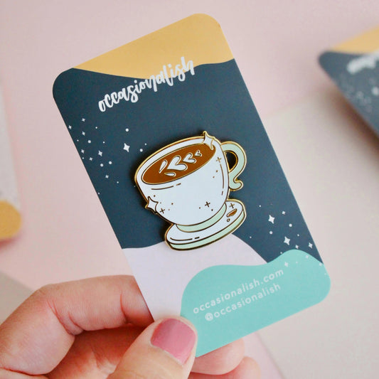 Latte Enamel Pin