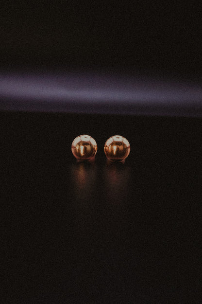 Dome Stud Earrings, Solid Gold or Rose Gold