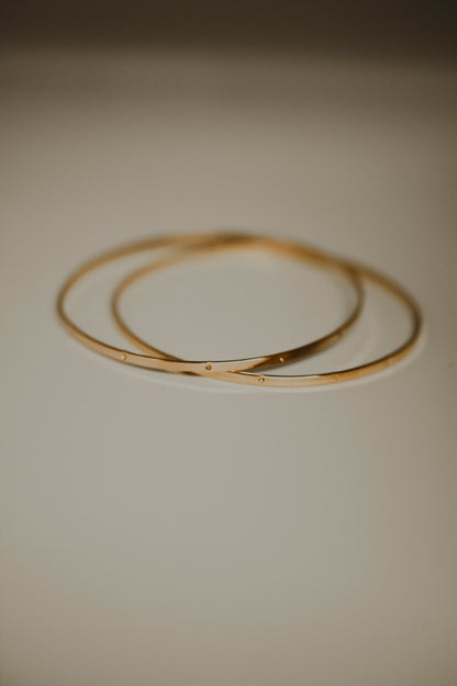 Dot Bangle Bracelet, Gold Fill, Rose Gold Fill or Sterling Silver