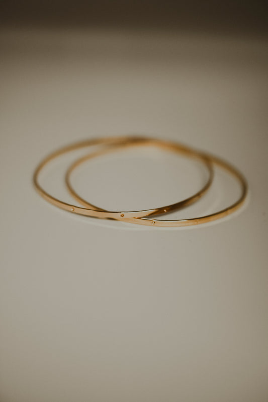 Dot Bangle Bracelet, Gold Fill, Rose Gold Fill or Sterling Silver