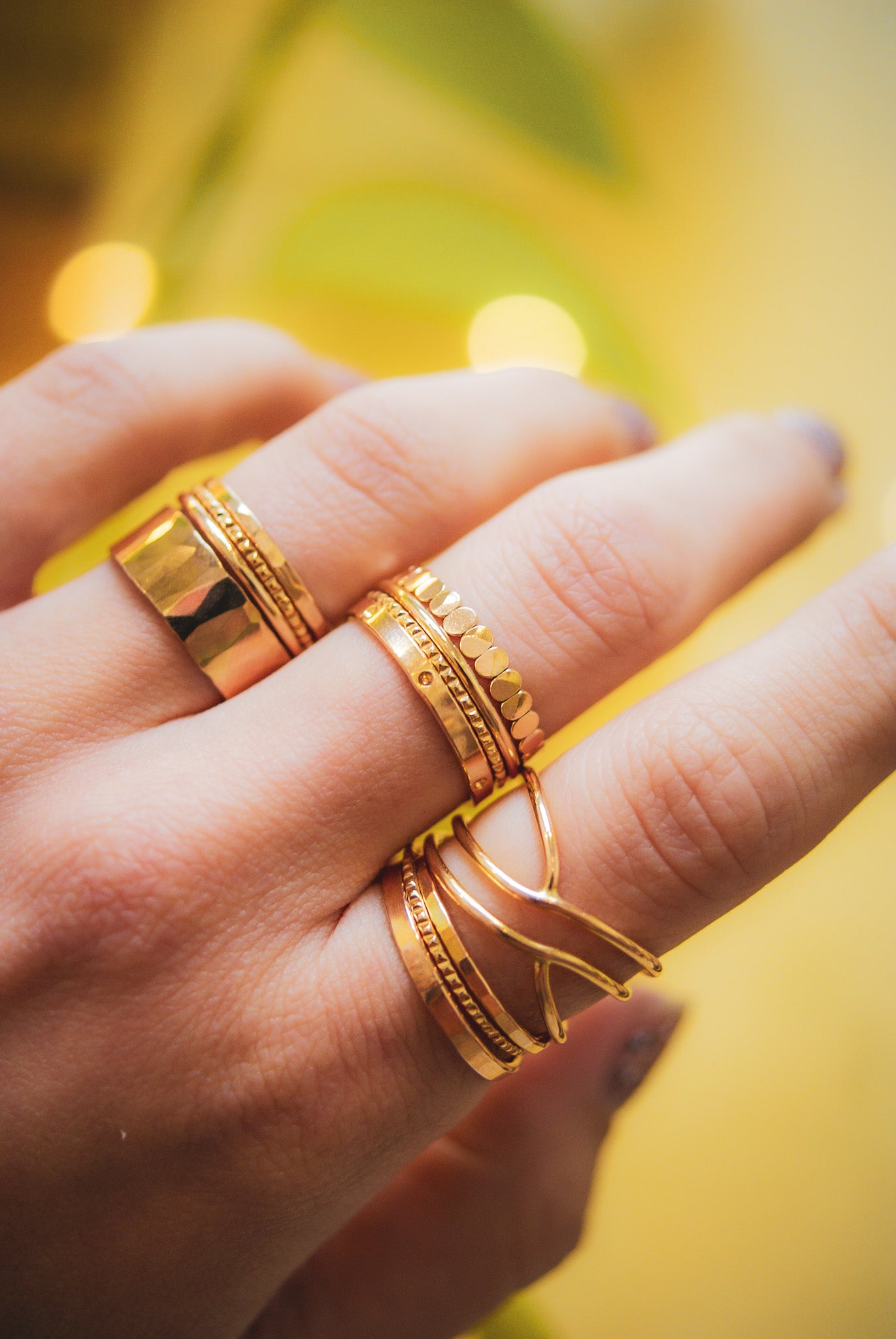 Small Curved Wraparound Ring, 14K Gold Fill