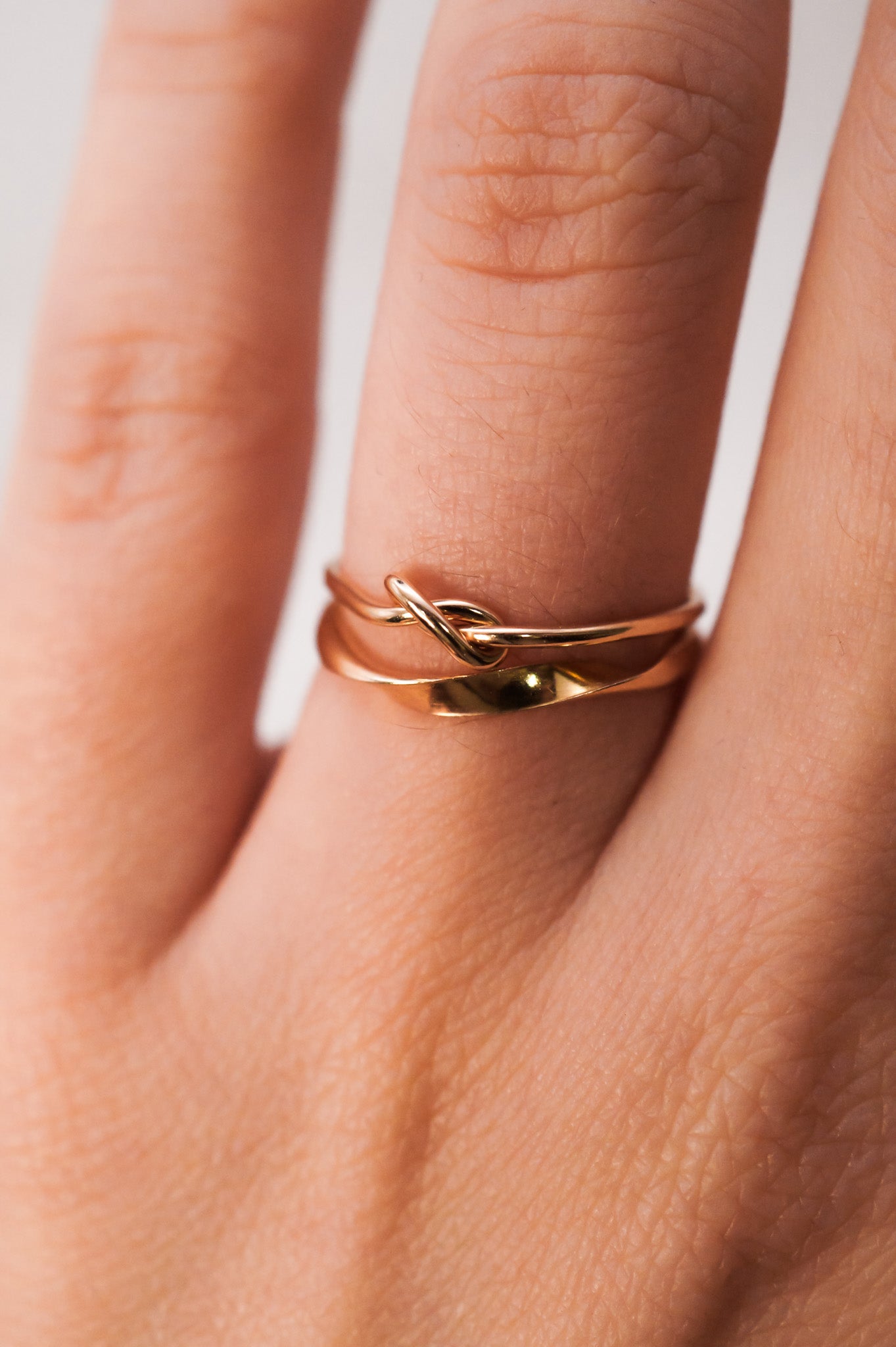 Möbius Knot Set of 2 Stacking Rings, Gold Fill, Rose Gold Fill or Sterling Silver