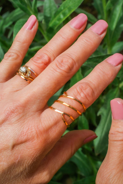 Curved Wraparound Ring, 14K Gold Fill