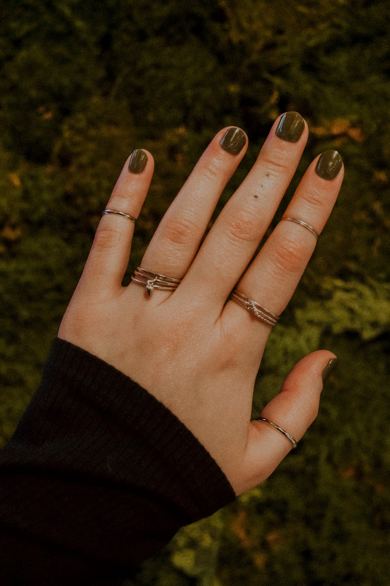 Teardrop Charm Ring, Sterling Silver