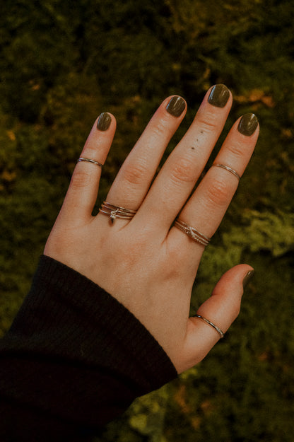 Teardrop Charm Ring, Sterling Silver